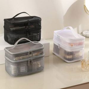 2단 메쉬파우치 여행파우치 가벼운 건습분리 목욕가방