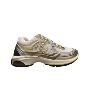 샤넬 스니커즈 패브릭 라미네이티드   화이트 골드 실버 G39794-Y56368-K5450