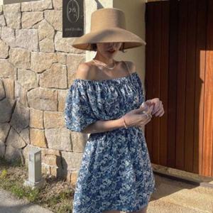 패션] 블루밍 오프숄더 점프수트 SNY0039 가디건 멜빵바지 점