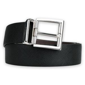 디몬트 프라다 남성 스퀘어 버클 사피아노 레더 리버시블 벨트(블랙/브라운) 2CC004 053 F00XF