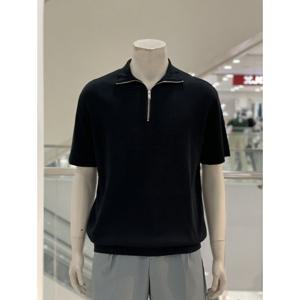 [바쏘옴므]WSY2GW52A 블랙 여름 남성 반집업 반팔 니트 2컬러_CA