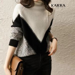 [카라]KARRA 브이볼드라인니트_A4S0003