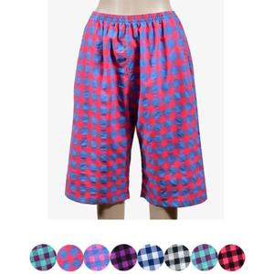 여성 체크 나염 주머니 7부 밴딩바지 0018we