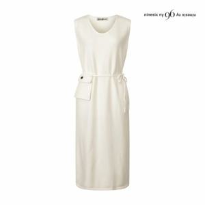 [나인식스뉴욕] 허리 포켓 끈 민소매 니트 원피스 (NP9OP002M0)
