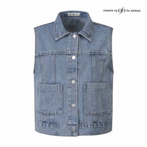 [나인식스뉴욕] 사각 포켓 데님 베스트 (NP9VT001M0)