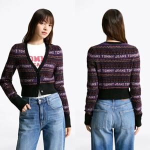 [타미진] 여성 슬림핏 T32F7KCD44TWT1 페어아일 3버튼 브이넥 기본 데일리 가디건 SC