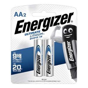 에너자이저 얼티메이트 리튬 건전지 AA L91BP2 2개입 일회용 건전지 조(1개입)