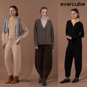 에바큐브 25FW 캐시미어 100 커브드 팬츠