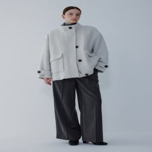 보브 VOV 알파카 블렌드 하이넥 하프 코트 (7155416005)