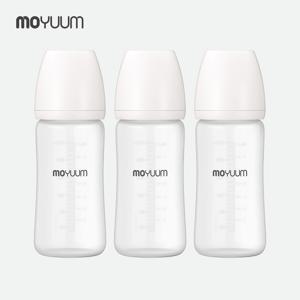 실리콘 코팅 노꼭지 유리 젖병 240ml 트리플팩