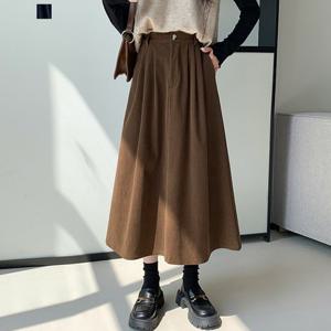 [페이릿] [~77까지]오델 뒷밴딩 코듀로이 롱 스커트