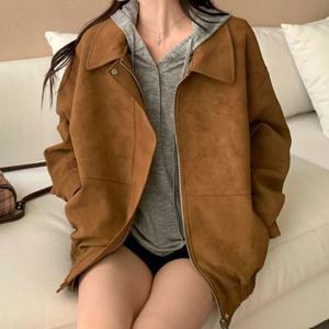 [블랙퀸] 글루리 스웨이드 레트로 자켓 blk003935