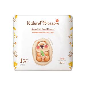네추럴블라썸 슈퍼 소프트 비건 기저귀 밴드형 신생아용(NB) 30매X1팩