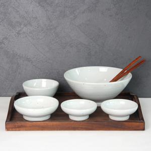 핸드메이드 분청도자기 혼밥 라면 덮밥 면기 1인 식기세트 5p