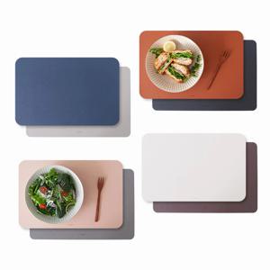 [1+1] 활용도 높은 양면 가죽 테이블매트 사각 4color