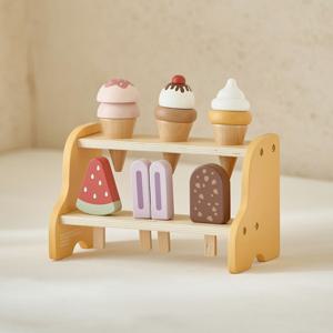 원목 아이스크림 장난감 진열대 세트 소품 소꿉놀이