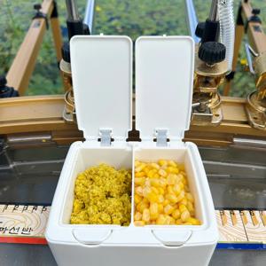 원터치 떡밥그릇 민물 낚시 떡밥통 미끼 밑밥 통 그릇 붕어 중층 내림 바닥