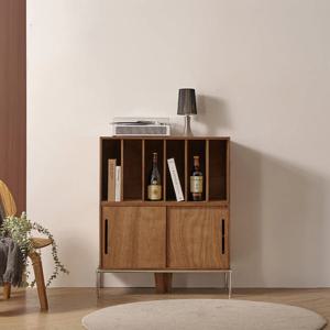 북다방 라왕 원목 2단 멀티 수납장 스틸다리형_B70