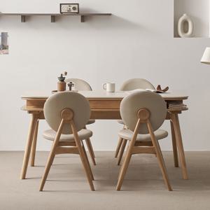 코스모 4인용 저소음 테이블 포세린 세라믹 수납형 식탁세트 1400 체어형(의자4)