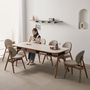 코스모 6인용 저소음 테이블 포세린 세라믹 수납형 식탁세트 1800 체어형(의자6)