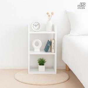 3단 슬림 오픈형 공간 박스 수납 선반 미니 책장 책꽂이 북선반 리빙박스 틈새 수납장 원목