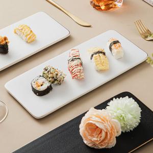 매트 클린 화이트 골드라인 스톤 고급 스테이크 직사각형 대 12인치 플랫접시