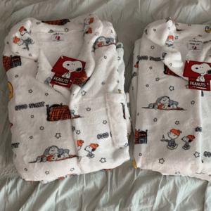 피너츠 정품 커플 굿나잇 스누피 겨울 극세사 수면 잠옷 세트 (1color)