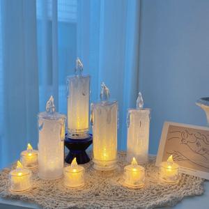 2P 감성 글리터 펄 반짝이는 led 캔들 티라이트 필러 초 촛대 장식 소품 조명 무드등