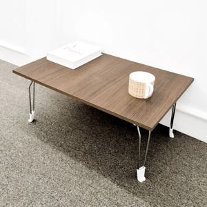 보호캡다리 브라운 접이식 테이블 밥상 노트북책상 침대테이블