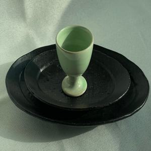 블랙 민트돌 오발 플레이트 (2 sizes)