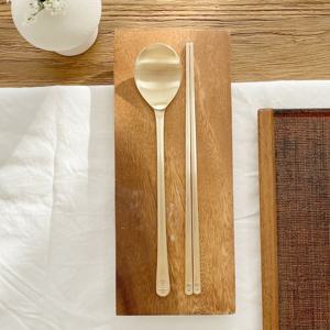 방짜유기 각인 놋 복 2인 수저세트