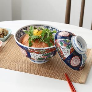 일본 일식 아카네 도자기 텐동 덮밥 돈부리 그릇 뚜껑 포함