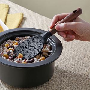 루노아 우드 핸들 실리콘 밥 주걱 조리도구 볶음 요리 이지실리