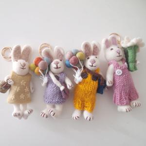 네팡 양모 토끼 키링 4 type