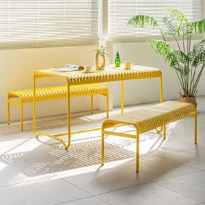 스토니 야외 벤치 세트 철제 정원 공원 펜션 인테리어 4인 벤치 테이블 4colors