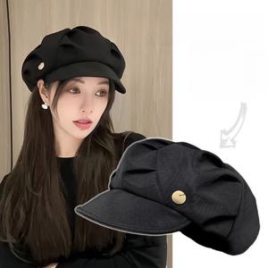 TEMU 여성용 간단하고 패셔너블한 부드러운 팔각형 구름 모양의 작은 모자, 베일리의 캐주얼 웨어와 잘 어울리며 높은 외모 수준을 자랑합니다