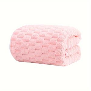 TEMU 현대 체크 마이크로파이버 목욕 타올, 350gsm 빠른 건조 슈퍼 흡수성 니트 소재, 80% 폴리에스터 20% 나일론, 손 세탁 전용, 우주 주제, 크리스마스 휴일 선물, 길쭉한 모양, 세면용품|샤워타올