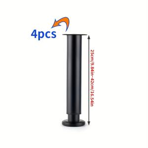 TEMU 헤비듀티 조절 가능한 높이 다리 - 텔레스코픽 디자인, 견고한 금속 구조, 도구 없이 간편 조절 가능 (4개 세트) - 테이블, 침대 프레임, TV 스탠드, 소파용 실내/야외 가구 지지대 - 내구성 강화, 모던 리저, 홈 인테리어 개선, DIY 애호가를 위한 튼튼한 가구 받침대