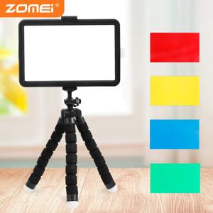 TEMU ZOMEI 조광 가능한 LED 패널 라이트와 삼각대 - 셀카, 사진 스튜디오 및 라이브 스트리밍용 3색 비디오 및 사진 채광 조명, 1개, 채광 램프