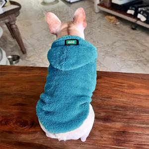 TEMU 새로운 프렌치 불독 & 시츄 강아지 코트 - 터키석 후드 디자인의 플러시 코랄 플리스 스웨터, 중형견용 겨울 & 가을 재킷, 프렌치, 시츄, 포메라니안, 치와와, 푸들 등을 위한 포근한 애완동물 의류 - 편안한 핏과 따뜻함, 쉬운 관리, 스타일리시하고 기능성 애완동물 의류, 개 옷,개 스웨터,개 후드티,개 스웨터
