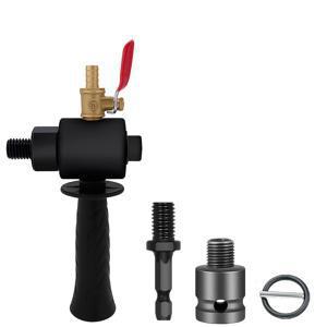 TEMU 1세트 헤비듀티 M14 나사 구멍 개구기 물 주입 드릴 어태치먼트, 헥스 핸들 및 스퀘어 어댑터 포함 - 임팩트 드릴/P렌치 호환, 정밀 드릴링을 위한 자동 물 시스템, 배관, 석공, 콘크리트용 내구성 구조 - DIY에 이상적 (쉬운 설치, 수동 방식에 비해 비용 효율적) - 임팩트 드릴 및 렌치용 M14 나사 변환 헤드 키트 포함