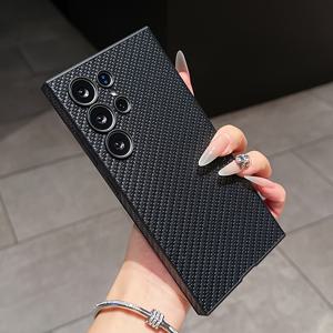 TEMU 삼성 S25울트라용 새로운 심플 인조 가죽 곡면 패션 및 휴대가 편리한 손감 경량 실용적 내구성 휴대폰 케이스 S24울트라 S23울트라