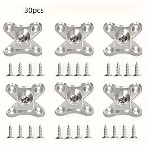 TEMU 30개 아연 합금 윙 앵글 브라켓, 나무 보드 코너 커넥터, 분리형 가스셋 브라켓 (나사 포함) - 목공, 가구, 서랍, 캐비닛 및 옷장용 지지대, 홈 데코레이션에 적합한 가구 하드웨어