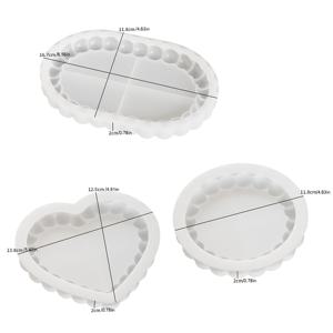 TEMU 3pcs 세트 실리콘 트레이 모양 - 심장, 타원형, 원형 모양으로 석고, 레진, 시멘트, 콘크리트 캐스팅 | 보석, 트리니트, 촛대 홀더에 적합 | DIY 아트 크래프트 및 홈 데코, 크래프트 트레이 | 장식 트레이 | 실리콘 소재