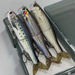 TEMU 30g 헤비급 조인트 스윔베이트 글라이드 베이트 PVC 테일 & 메탈 조인트 시스템 - 바스, 송어, 파이크, 머스키, 연어용 리얼리스틱 싱킹 하드 루어 소프트 테일 액션 - 담수 및 해수에서 캐스팅에 이상적, 잡초밭과 깊은 곳에서의 낚시용