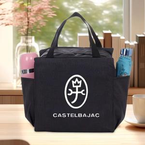 TEMU CASTELBAJAC 왕관 로고 토트백 (사이드 포켓 포함) - 튼튼한 나일론, 지퍼 잠금, 캐주얼 스타일, 사무실, 학교, 여행 및 야외 작업에 적합, 어버이날, 스승의 날, 라마단 선물, 여행용 토트백 | 스타일리시 토트백 | 튼튼한 나일론 토트백으로 이상적, 여성 토트백, 여성 가방, 크로스백, 미니 크로스백, 숄더백, 가방, 여성 크로스백
