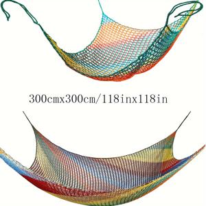 TEMU 안전망, 등반용 화물망, 놀이터 안전망, 뒷마당망, 나무집 액세서리 야외 장비 세트 이중층 고강도 뒷마당망 다리 나무집 나무 요새 뒷마당은 해먹, 나무 놀이에 사용할 수 있습니다