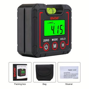 TEMU GVDA 디지털 각도계 360° 고정밀 전자 수평계 각도 측정기 자석 기울기 측정 도구, 백라이트 포함, 건설 측정, 수평 조정 장비, 고정밀 기기, 컴팩트 디자인, 내구성 있는 구조, 베이스, 기울기 센서, 전문 시공업자, DIY 애호가용