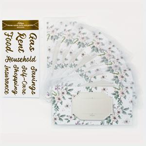 TEMU 8pcs 6 링 PVC 방수 A6 현금 봉투 예산 바인더 돈 관리 내부에 8 개의 300gsm 양면 인쇄 카드와 브론즈 골든 주제 스티커가 있습니다