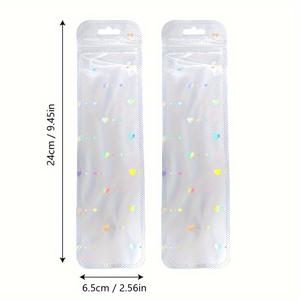 TEMU 50개 생동감 있는 지퍼 펜슬 케이스 - 소규모 비즈니스용 재밀봉 가능한 선물 가방, 메이크업 브러쉬, 펜, 립글로스 및 보석 보관에 이상적